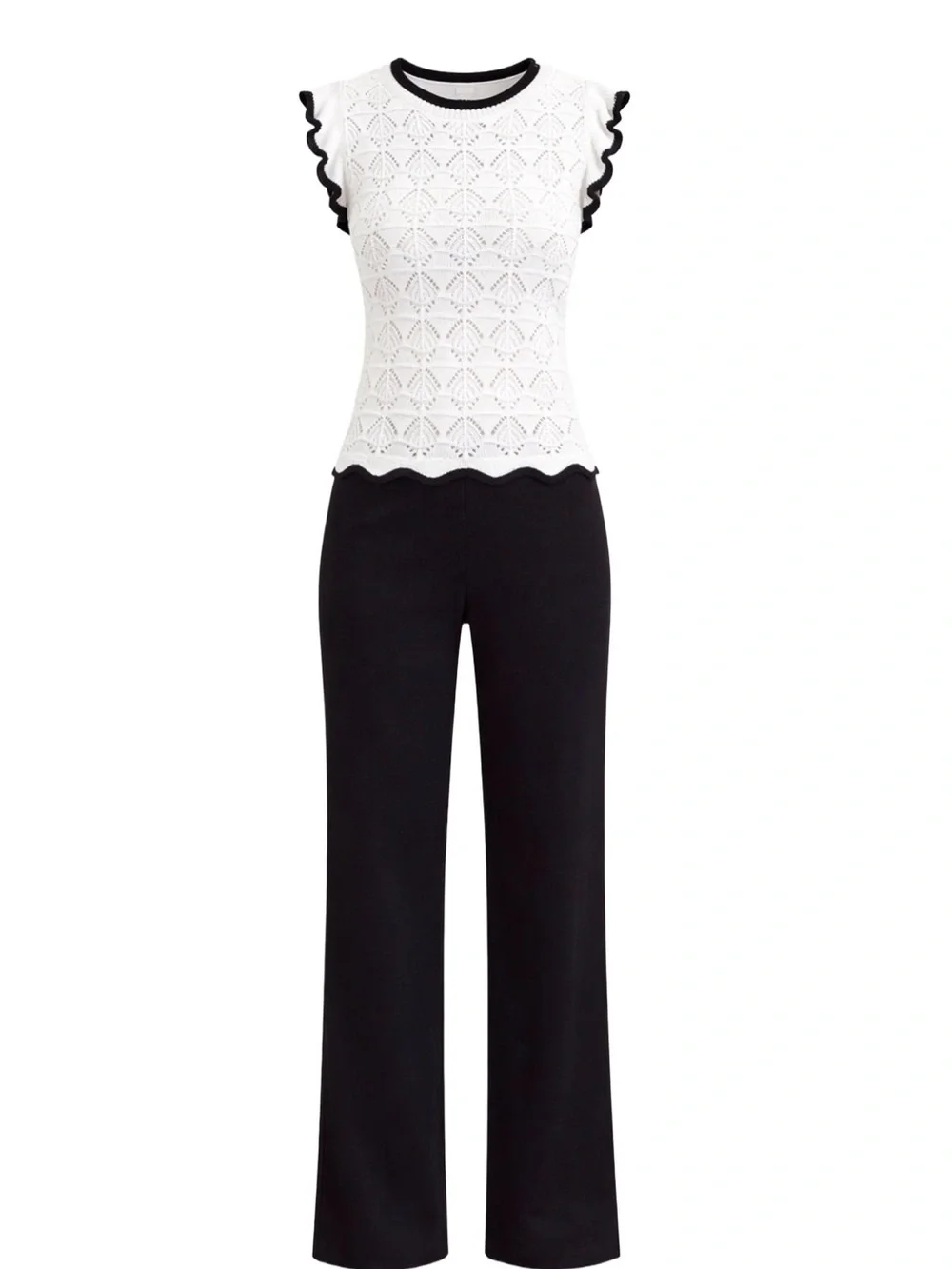 Premium Boutique Knit Pointelle Top and Pants Set